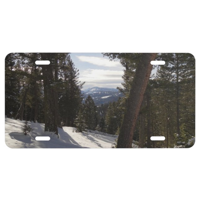 Madison Mountains in Winter in Montana License Plate (Front)