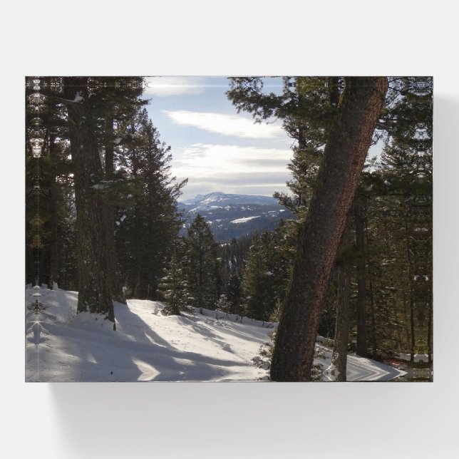 Madison Mountains in Winter in Montana Paperweight (Front)