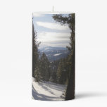 Madison Mountains in Winter in Montana Pillar Candle