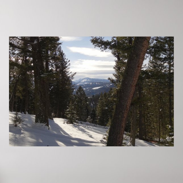 Madison Mountains in Winter in Montana Poster (Front)