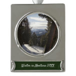 Madison Mountains in Winter in Montana Silver Plated Banner Ornament