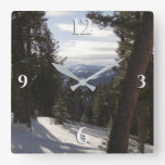 Madison Mountains in Winter in Montana Square Wall Clock
