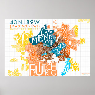 Madison Neighborhood Typography *UPDATED* Poster