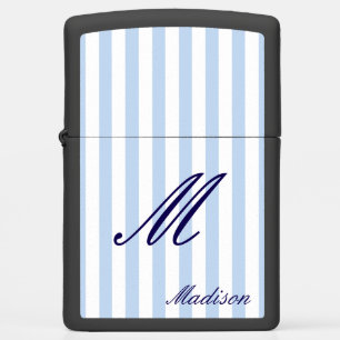 Madison Premium Blue Stripes Edition – M Initial  Zippo Lighter