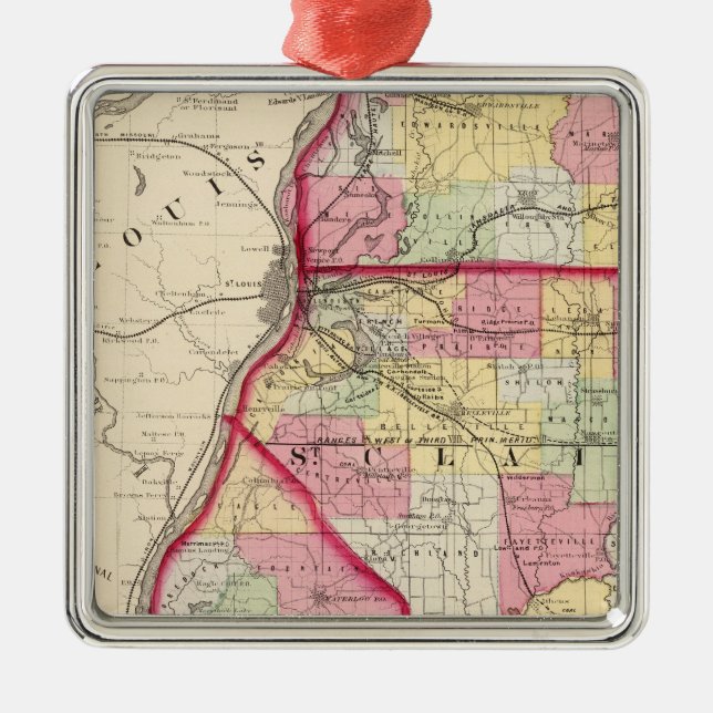 Madison, St Clair, Monroe counties Metal Ornament (Front)