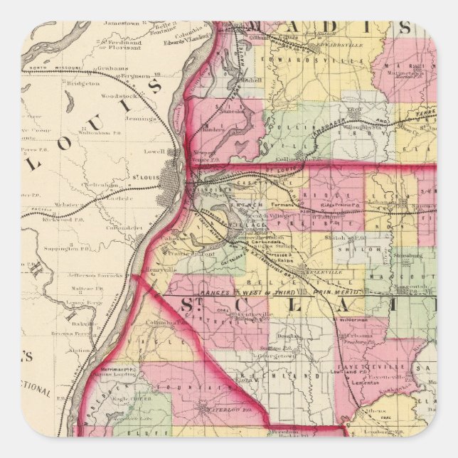 Madison, St Clair, Monroe counties Square Sticker (Front)