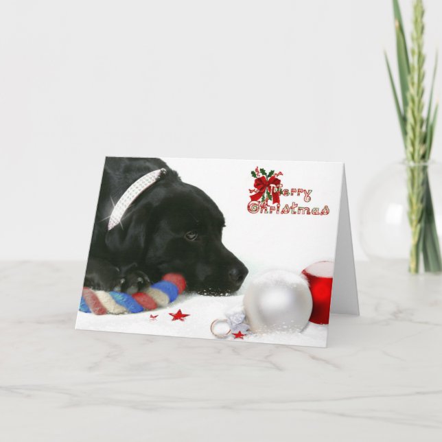 Madison the Black Labrador Christmas Card (Front)