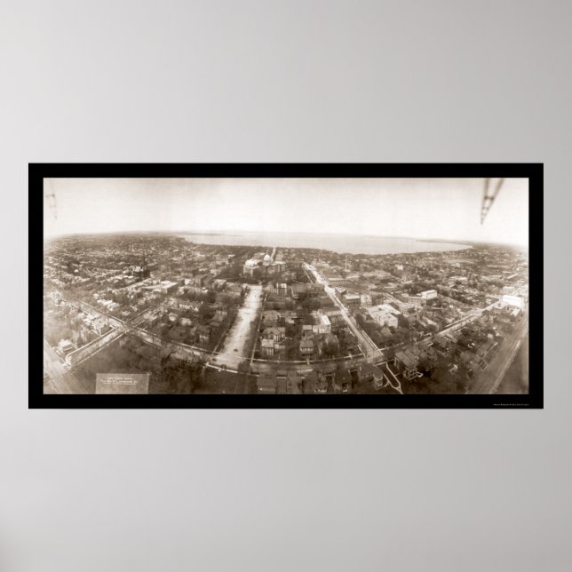 Madison WI Aerial Photo 1908 Poster (Front)