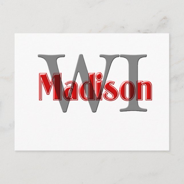 madison wi red postcard (Front)