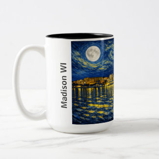 Madison WI Starry Night Two-Tone Coffee Mug