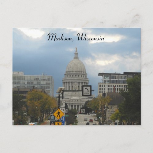 Madison Wisconsin Capitol Building Photography Postcard