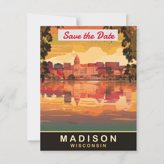 Madison Wisconsin Capitol Wedding Invitation (Front)