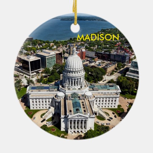 Madison Wisconsin Circle Ornament