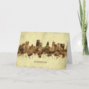 Madison Wisconsin Cityscape Holiday Card