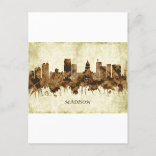 Madison Wisconsin Cityscape Holiday Postcard