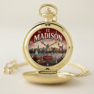 Madison Wisconsin college town gift Pocket Watch