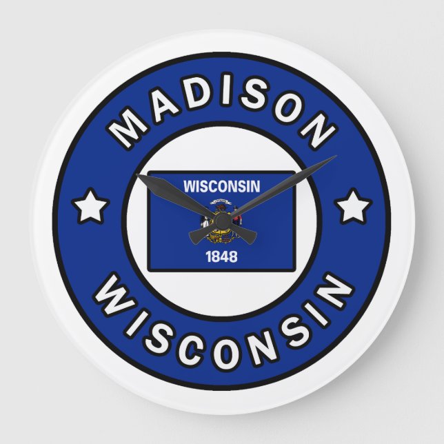 Madison Wisconsin Large Clock (Front)
