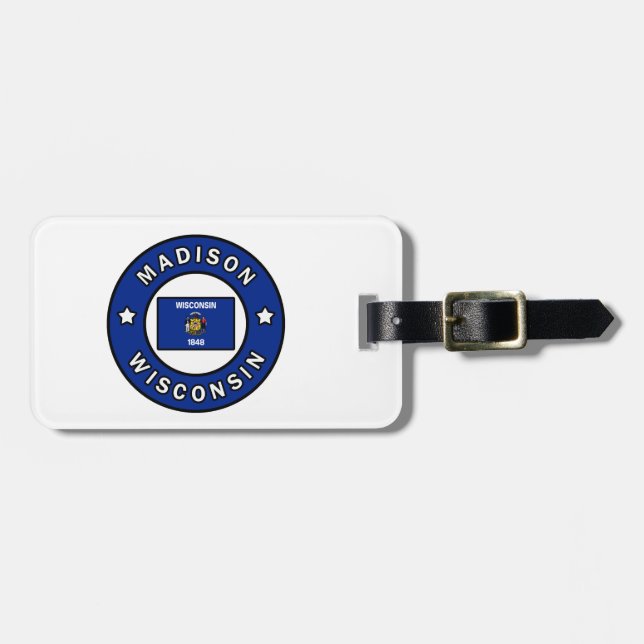 Madison Wisconsin Luggage Tag (Front Horizontal)