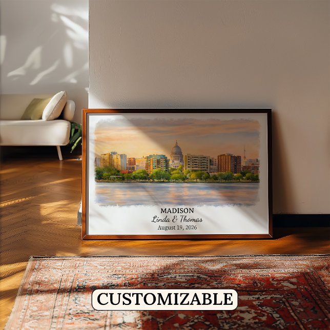 Madison Wisconsin Poster, Watercolor, Custom Poster (Creator Uploaded)