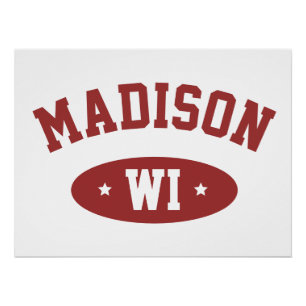 Madison Wisconsin Retro Sporty Typography Wall Art