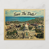 Madison Wisconsin Save The Date Vintage Postcards