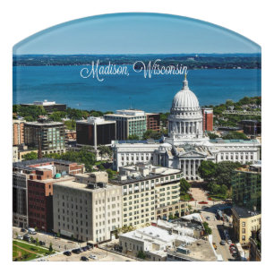 Madison, Wisconsin skyline Door Sign