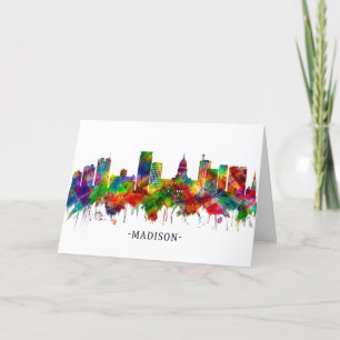 Madison Wisconsin Skyline Holiday Card