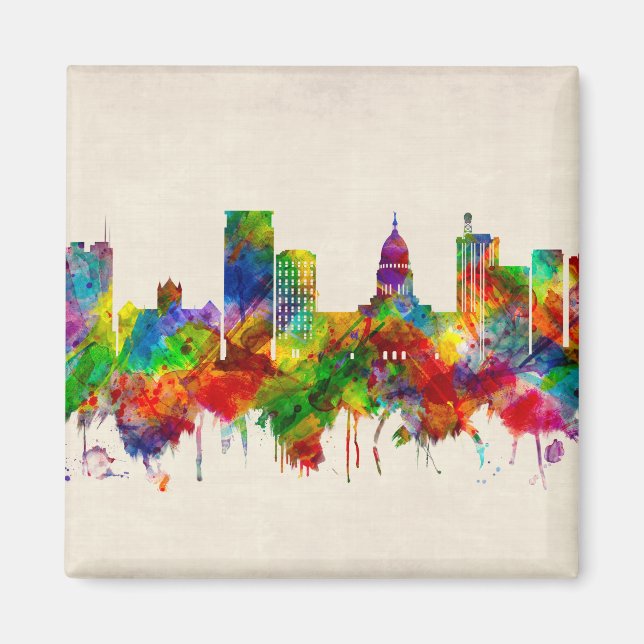 Madison Wisconsin Skyline Magnet (Front)