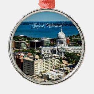 Madison, Wisconsin skyline Metal Ornament