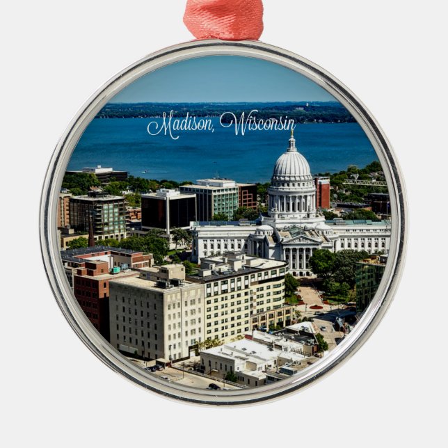 Madison, Wisconsin skyline Metal Ornament (Front)