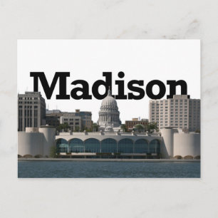 Madison Wisconsin Skyline with Madison in the Sky Postcard