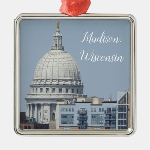 Madison Wisconsin State Capitol Metal Ornament