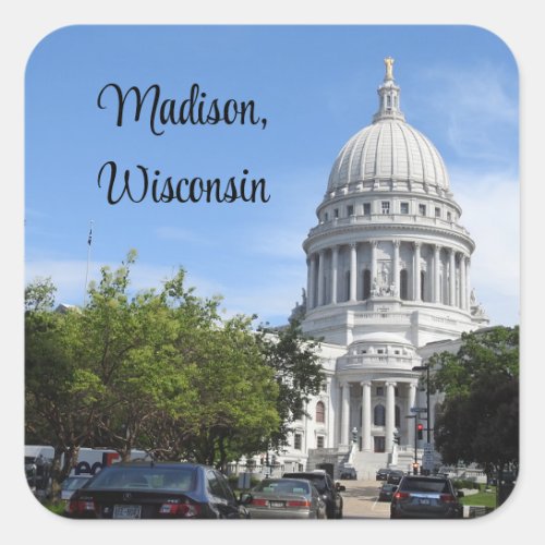 Madison Wisconsin State Capitol  Square Sticker