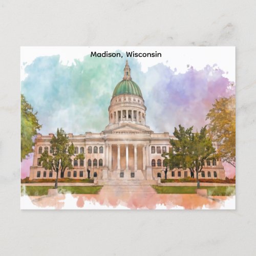 Madison Wisconsin the Capitol Vintage Postcard