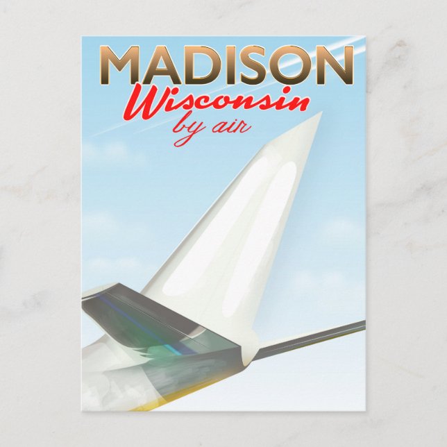 Madison Wisconsin USA Vintage flight poster Postcard (Front)
