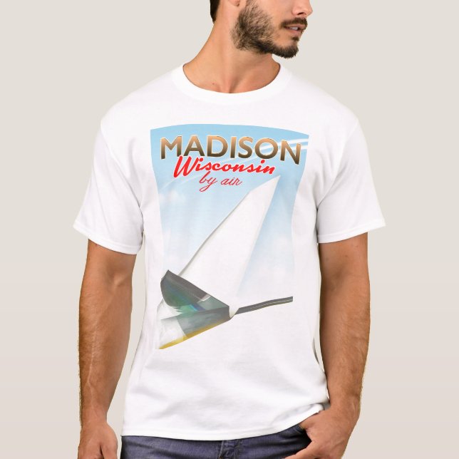 Madison Wisconsin USA Vintage flight poster T-Shirt (Front)