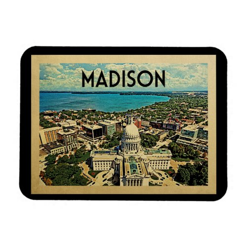 Madison Wisconsin Vintage Travel Magnet