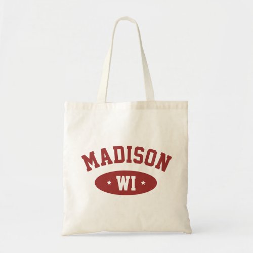 Madison Wisconsin Vintage Varsity Style Tote Bag