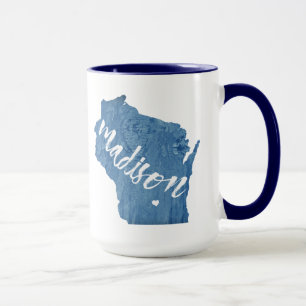Madison, Wisconsin Wood Grain Mug