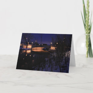 Madison Wisconsin Yahara River Bridge Winter Scene Holiday Card