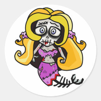 'Madison' Zombie Mermaid Classic Round Sticker