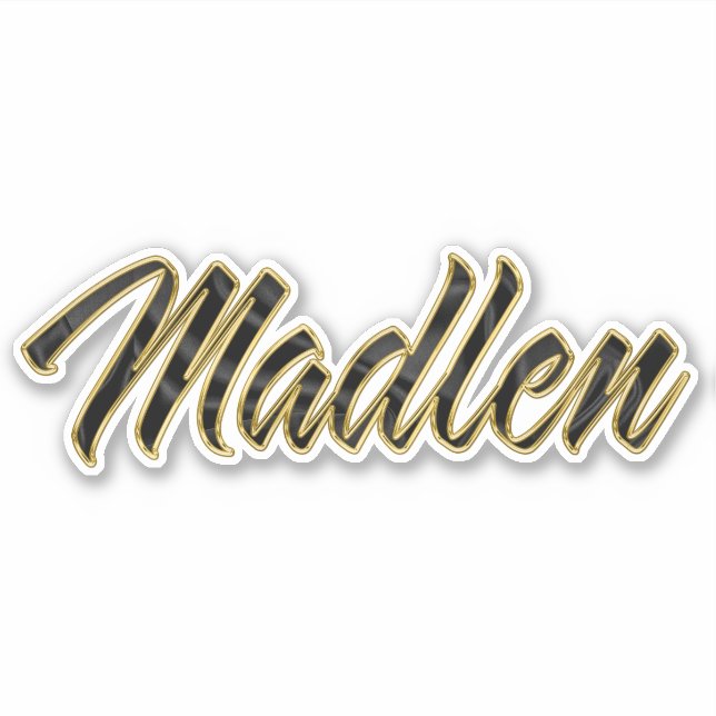 Madlen black gold lettering decal sticker (Front)
