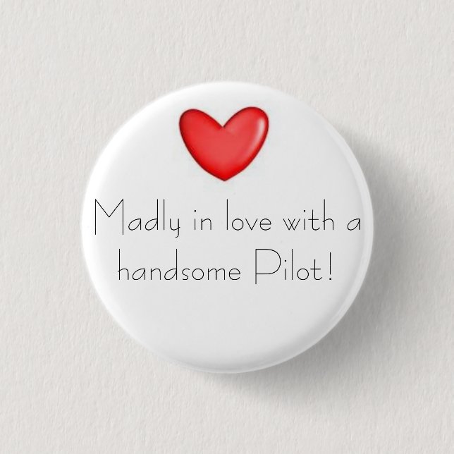 Madly in love pinback button (Front)