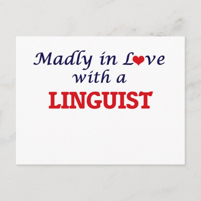 Madly in love with a Linguist Postcard (Front)