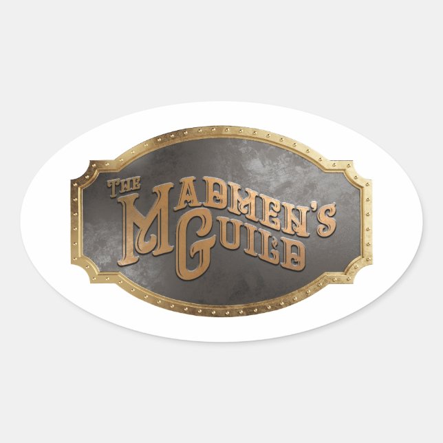 Madmen's Guild Plaque Sticker (Front)
