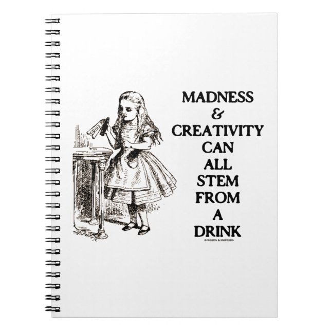 Madness & Creativity Can All Stem From A Drink Notebook (Front)