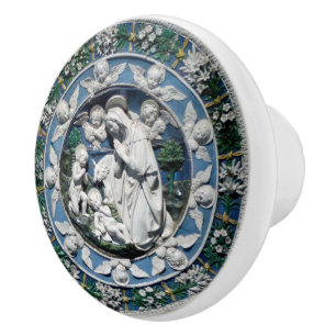 Madonna Adoring the Child by Della Robbia Ceramic Knob