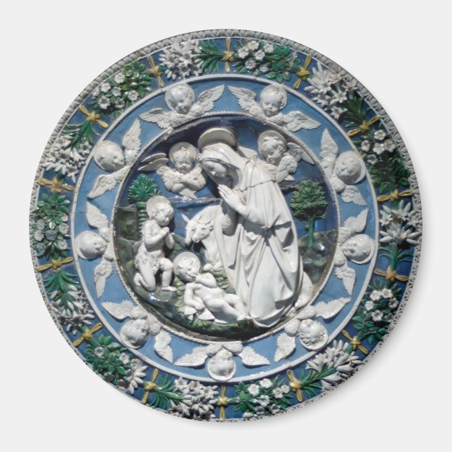 Madonna Adoring the Child by Della Robbia Magnet (Front)