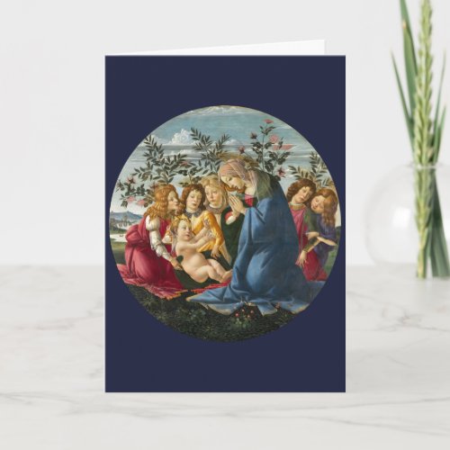 Madonna Adoring the Child with 5 Angels Botticelli Card