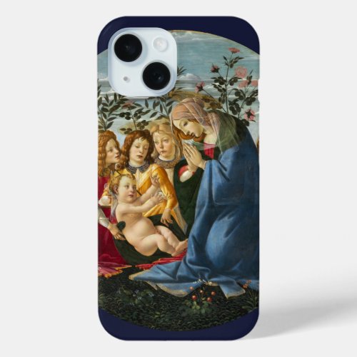 Madonna Adoring the Child with 5 Angels Botticelli iPhone 15 Case
